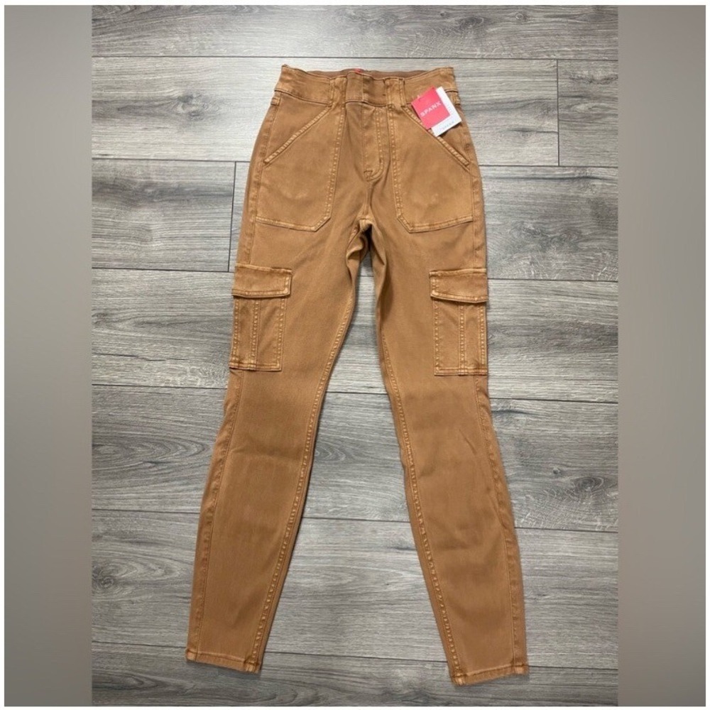 NWT SPANX Stretch Twill Ankle Cargo Pant in Honey Glow Sz S